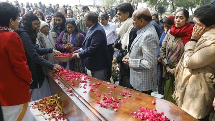 डा. जगदीश गाँधी का अन्तिम संस्कार